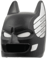 Minifigure, Headgear Mask Batman Cowl with Molded White Eyes, Printed Silver Armor and Ears and Cheeks Pattern