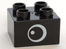 Duplo, Brick 2 x 2 with Eye with White Spot Pattern on Both Sides - Type 2