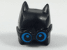 Minifigure, Headgear Mask Batman Cowl (Open Chin Lopsided) with Large Thick Glasses with Dark Azure Lenses and Pupils Pattern