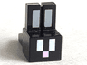 Creature Head Pixelated with Long Ears with Light Bluish Gray Auricles, White Eyes, and Bright Pink Nose Pattern (Minecraft Rabbit)