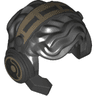 Minifigure, Hair Male Tousled with Pearl Dark Gray and Dark Tan Headset with Microphone Pattern