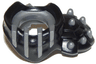 Minifigure Armor Breastplate with Shoulder Pad Left Spiked with Molded Flat Silver Face Bars, Scabbard, and Spikes Pattern