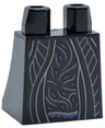 Lower Body, Skirt with Dark Purple Dress Hem and Spots, Silver Wavy Lines and Striped Coat Ends Pattern