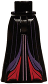 Mini Doll Hips and Skirt Full Length with Magenta Insets, Dark Purple and Medium Lavender Stripes Pattern - Thin Hinge