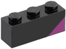 Brick 1 x 3 with Magenta Triangle Pattern Model Left Side