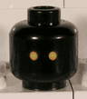 Minifigure, Head Alien with SW Jawa, Yellow Eyes with Small Black Dots Pattern