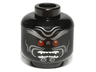 Minifigure, Head Alien with Silver Thick Bushy Eyebrows, Cheek Lines and Chin Swirls, Red Eyes, Furrowed Brow, Angry Open Mouth with Sharp Teeth Parted Pattern