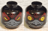 Minifigure, Head Dual Sided Alien Chima Raven with Beak, Yellow Eyes and Dark Red Pupils, Narrowed / Wide Open Bloodshot Pattern