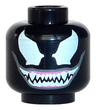Minifigure, Head Alien Large White Eyes and Wide Open Mouth Smile with Sharp Teeth Together Pattern