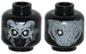 Minifigure, Head Dual Sided Alien Skull with Mandibles and Silver Eyes / Exoskeleton and One Eye Pattern