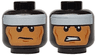 Minifigure, Head Dual Sided Balaclava, White Headband, Cheek Lines, Scowl / Clenched Teeth Pattern (Batman)