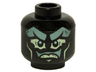 Minifigure, Head Alien Ghost with Sand Green Face and Yellowish Green Eyes, Mouth and Cheek Lines Pattern