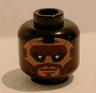 Minifigure, Head Balaclava with Face Hole, Nougat Face with Brown Beard, Black Eyes with Pupils Pattern (Foot Soldier)