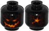 Minifigure, Head Alien Lava Monster with Yellow and Orange Eyes and Mouth, Dark Red Cracks Pattern