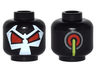 Minifigure, Head Alien with Wrestler Mask with Large Dark Red Eyes, Lime Hose on Back Pattern (Bane)