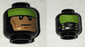 Minifigure, Head Dual Sided Lime Headband and Cheek Lines / Gas Mask and Lime Goggles Pattern (Batman)