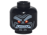 Minifigure, Head Alien with Light Bluish Gray Bushy Eyebrows, Red Eyes and Clenched White Fangs Pattern
