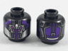 Minifigure, Head Alien Sakaarian with Dark Purple Armor, Silver Jaw Guard, and 4 Magenta Eyes Pattern