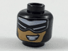 Minifigure, Head Balaclava with White Triangular Headband, Eye Slits, Nougat Face with Smile Showing Teeth Pattern