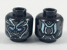 Minifigure, Head Mask with Blue and Metallic Light Blue Eye Holes, Dark Bluish Gray Armor Plates Pattern