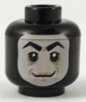 Minifigure, Head Balaclava with Face Hole, Thick Arched Eyebrows and Smirk Pattern (Screenslaver)