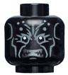 Minifigure, Head Alien Dark Bluish Gray Lines, White Eyes, Silver Sharp Teeth (Nightmare Batman) Pattern