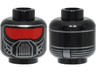 Minifigure, Head Alien Mask with Red Visor, Silver Breathing Apparatus and Lines on Back Pattern