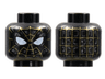 Minifigure, Head Alien with Spider-Man Gold Webbing, Large White Eyes Pattern