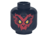 Minifigure, Head Red and Black Fur, Long Curved Eyebrows, and Yellow Eyes Pattern