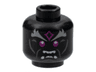 Minifigure, Head Alien Light Bluish Gray Bushy Eyebrows and Cheek Lines, Magenta Eyes and Diamond Shape Tattoo, Scowl with Teeth Pattern