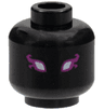 Minifigure, Head Alien with White Eyes with Magenta Flames Pattern