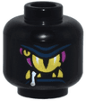 Minifigure, Head Alien Yellow and Magenta Eyes and Fangs, Dark Blue Eyelid and Lip, White Drool Pattern