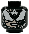 Minifigure, Head Male Mask, Large White Eyes and Letter A on Forehead, Dark Red Symbiote Marks, Light Nougat Face Patches Pattern (Venomized Captain America)