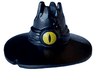 Minifigure, Headgear Hat, Wide Brim, Wrapped Scarf, and Spikes on Top with Yellow Eye Pattern