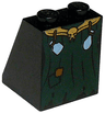 Slope 65 2 x 2 x 2 with Bottom Tube with Minifigure Dress / Skirt / Robe, Gold Skull and Potions Belt, Dark Green Fabric Pattern