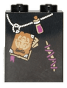 Slope 65 2 x 2 x 2 with Bottom Tube with Minifigure Dress / Skirt / Robe, Frog Spells Book, Potion, and Mended Tear Pattern (Witch)