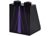 Slope 65 2 x 2 x 2 with Bottom Tube with Minifigure Dress / Skirt / Robe, Dark Purple Panel and Folds Pattern