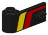 Door 1 x 3 x 1 Left with Red and Yellow Stripes Pattern