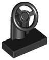 Vehicle, Steering Stand 1 x 2 with Black Steering Wheel