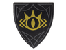 Minifigure, Shield Triangular Short with Gold Goblin King Eye Pattern