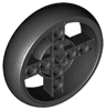 Wheel 56 x 14 Technic with Axle Hole and 8 Pin Holes with Molded Black Hard Rubber Tire Pattern