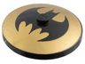 Dish 4 x 4 Inverted (Radar) with Solid Stud with Bat on Gold Background Batman Logo Pattern
