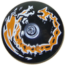 Dish 4 x 4 Inverted (Radar) with Solid Stud with Dragon Orange and White Pattern