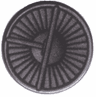 Tile, Round 2 x 2 with Silver Engine Fan Blades Pattern