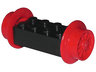 Brick, Modified 2 x 4 with Red Wheels, Train Spoked Small (23mm D.) and Red Pins (4180 / wheel3 / 2344)