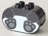 Duplo, Brick 2 x 4 x 2 Rounded Ends with Panda Bear Body Pattern