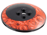 Dish 6 x 6 Inverted (Radar) - Solid Studs with Off-center Red Ring with Dark Red and Coral Craters Pattern