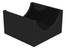 Container, Box 4 x 4 x 2 Bottom with Semicircle Cutout Ends