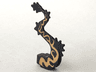 Dragon Tail Long with Gold Oriental Flames Pattern on Both Sides