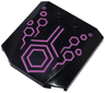Wedge 4 x 4 x 2/3 Triple Curved with Dark Pink Lines and Hexagons Pattern